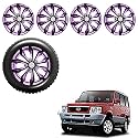 Auto Pearl Car Voilet Black Wheel Cover Caps 15" Press Type Fitting for - Tata Sumo Victa