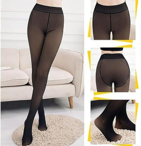 auto route fleece lined women leggings dual-tone pantyhose for winter waist 26-34 inch women pyjama thermal