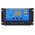 Auto Solar Charge Controller MPPT PWM Large Power with Dual 5V 3A USB Output, Industrial Microcontroller and High Definition LCD Display for Solar Power Systems, Adjustable