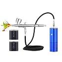 Auto stop cordless airbrush kit with compressor kit,rechargeable dual action air brush gun,connect with different airbrush pens to spray paints for multi use