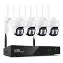 [Auto-Track &amp; Return] XMARTO 10CH HD PTZ Security Camera System Wireless Outdoor/Indoor, Dual-WiFi 4K NVR with 4X Rotate 2K Home Cameras, NO HDD Ver.(Plug-in 24/7 Surveillance, WiFi-Relay, WYS3084)