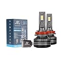 150W LED Headlights Bulb for Car & motorsbike Plug & Play Design 15000LM-6000k With External CANBUS Ballast Driver, 2-Years Replacement Guarantee (12V, 2Bulbs H8/H11/H16)