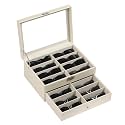 AUTOARK Leather 16 Piece Eyeglasses Storage and Sunglass Glasses Display Drawer Lockable Case Organizer,Beige,MKAW203