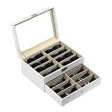 AUTOARK Leather 16 Piece Eyeglasses Storage Case Organizer,White,AW-151