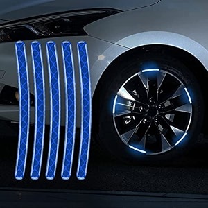 autobizarre 20pcs yellow reflective wheel rim stickers night reflective tape warning sticker for decoration universal for all cars bikes motorcycles bicycle trucks