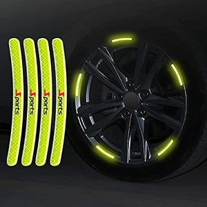 autobizarre 20pcs yellow reflective wheel rim stickers night reflective tape warning sticker for decoration universal for all cars bikes motorcycles bicycle trucks