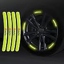 AutoBizarre 20pcs Yellow Reflective Wheel Rim Stickers Night Reflective Tape Warning Sticker for Decoration Universal for All Cars Bikes Motorcycles Bicycle Trucks