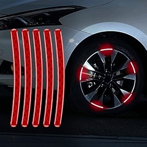 autobizarre 20pcs yellow reflective wheel rim stickers night reflective tape warning sticker for decoration universal for all cars bikes motorcycles bicycle trucks