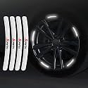 AutoBizarre 20pcs Yellow Reflective Wheel Rim Stickers Night Reflective Tape Warning Sticker for Decoration Universal for All Cars Bikes Motorcycles Bicycle Trucks