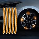 AutoBizarre 20pcs Yellow Reflective Wheel Rim Stickers Night Reflective Tape Warning Sticker for Decoration Universal for All Cars Bikes Motorcycles Bicycle Trucks
