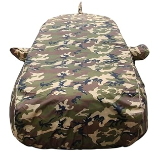 autofact 100 waterproof car body cover compatible with mahindra xuv 300 2019 to 2023 with mirror and antenna pockets4x4 american matty long lasting material camouflage army look