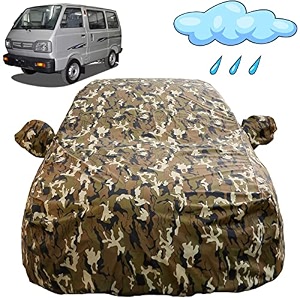autofact 100 waterproof car body cover compatible with maruti vanomni including mirror pockets camouflage design