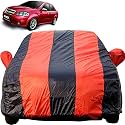 Autofact Car Body Cover for Chevrolet Aveo (Mirror Pocket, Premium Fabric, Triple Stiched, Fully Elastic, Red/Blue Color)