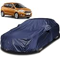 Autofact Car Body Cover Compatible for Ford Figo Model (2015/2016 / 2017/2018 / 2019) with Mirror Pockets (Navy Blue)