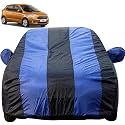 Autofact Car Body Cover Compatible for Ford Figo New (2015 to 2018) (Mirror Pockets, Triple Stitched, Bottom Fully Elastic, Royal Blue Color)