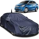 Autofact Car Body Cover Compatible for Honda Amaze (2011/2013/ 2013/2014 / 2015/2016 / 2017) with Mirror and Antenna Pockets (Navy Blue)