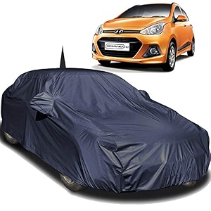 autofact car body cover compatible for hyundai grand i10 with mirror and antenna pockets navy blue