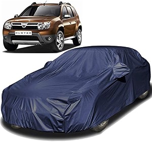 autofact car body cover compatible for renaults duster with mirror pockets navy blue