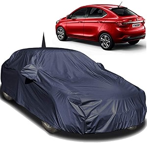 autofact car body cover compatible for tata tigor with mirror and antenna pockets navy blue