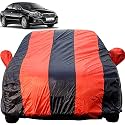 Autofact Car Body Cover for Fiat Linea (Mirror Pocket, Premium Fabric, Triple Stiched, Fully Elastic, Red/Blue Color)