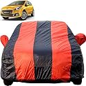 Autofact Car Body Cover for Fiat Punto (Mirror Pocket, Premium Fabric, Triple Stiched, Fully Elastic, Red/Blue Color)