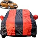 Autofact Car Body Cover for Ford Figo New (Mirror Pocket, Premium Fabric, Triple Stiched, Fully Elastic, Red/Blue Color)