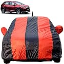 Autofact Car Body Cover for Honda WRV (Mirror &amp; Antenna Pocket, Premium Fabric, Triple Stiched, Fully Elastic, Red/Blue Color)