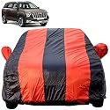 Autofact Car Body Cover for Hyundai Alcazar (Mirror Pocket, Premium Fabric, Triple Stiched, Fully Elastic, Red/Blue Color)