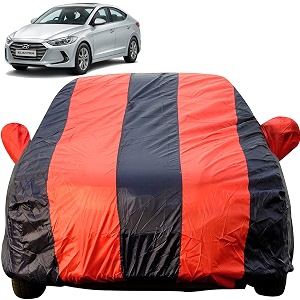 autofact car body cover for hyundai elantra mirror pocket premium fabric triple stiched fully elastic redblue color