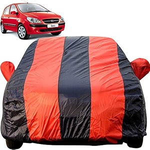 autofact car body cover for hyundai getz mirror pocket premium fabric triple stiched fully elastic redblue color