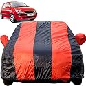 Autofact Car Body Cover for Hyundai Getz (Mirror Pocket, Premium Fabric, Triple Stiched, Fully Elastic, Red/Blue Color)