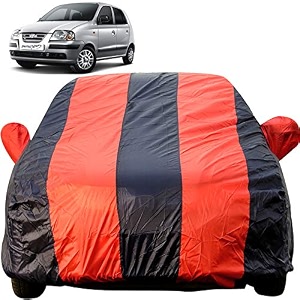 autofact car body cover for hyundai santro xing mirror pocket premium fabric triple stiched fully elastic redblue color