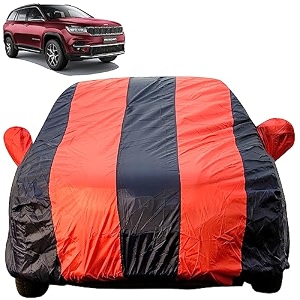 autofact car body cover for jeep meridian mirror pocket premium fabric triple stiched fully elastic redblue color
