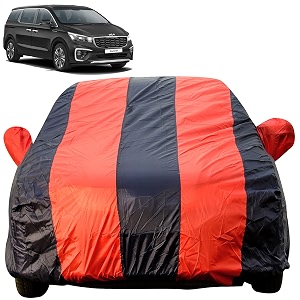 autofact car body cover for kia carnival mirror pocket premium fabric triple stiched fully elastic redblue color