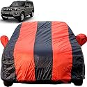 Autofact Car Body Cover for Mahindra Scorpio (Mirror Pocket, Premium Fabric, Triple Stiched, Fully Elastic, Red/Blue Color)
