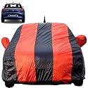 Autofact Car Body Cover for Maruti Baleno 2022 (Mirror &amp; Antenna Pocket, Premium Fabric, Triple Stiched, Fully Elastic, Red/Blue Color)