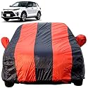 Autofact Car Body Cover for Maruti Brezza 2022 (Mirror Pocket, Premium Fabric, Triple Stiched, Fully Elastic, Red/Blue Color)