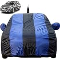 Autofact Car Body Cover for Maruti SCross with Mirror and Antenna Pocket (Light Weight, Triple Stitched, Heavy Buckle, Bottom Fully Elastic, Royal Blue Stripes with Navy Blue Color)