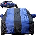 Autofact Car Body Cover for Maruti Swift Dzire -2017 to 2019 with Mirror and Antenna Pocket (Lightweight, Triple Stitched, Heavy Buckle, Bottom Fully Elastic, Royal Blue Stripes with Navy Blue Color)
