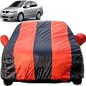 Autofact Car Body Cover for Maruti SX4 (Mirror Pocket, Premium Fabric, Triple Stiched, Fully Elastic, Red/Blue Color)
