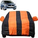 Autofact Car Body Cover for Maruti Wagon r/Wagonr (Mirror Pocket, Premium Fabric, Triple Stiched, Fully Elastic, Orange/Blue Color)
