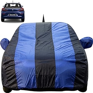 autofact car body cover with mirror amp antenna pockets compatible for maruti baleno 2022 triple stitched bottom fully elastic royal blue color