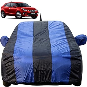 autofact car body cover with mirror amp antenna pockets compatible for toyota glanza triple stitched bottom fully elastic royal blue color