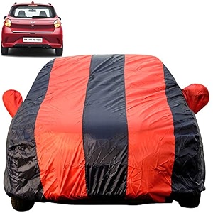 autofact car body cover with mirror pockets compatible for hyundai grand i10 nios triple stitched bottom fully elastic rednavy blue