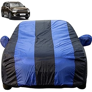 autofact car body cover with mirror pockets compatible for kia carens triple stitched bottom fully elastic royal blue color