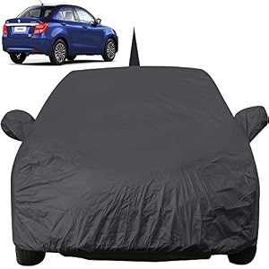 autofact car body cover with mirror pockets compatible for maruti swift dzire 20172018 triple stitched bottom fully elastic black color