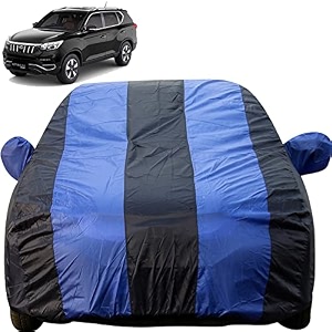 autofact car body cover with mirror pockets compatible for mahindra xuv 700 triple stitched bottom fully elastic royal blue color