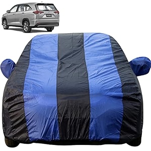 autofact car body cover with mirror pockets compatible for toyota innova hycross triple stitched bottom fully elastic royal blue color