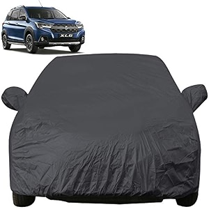 autofact car body cover with mirror pockets compatible for maruti xl6 triple stitched bottom fully elastic grey