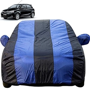 autofact car body cover with mirror pockets compatible for toyota etios liva triple stitched bottom fully elastic royal blue color